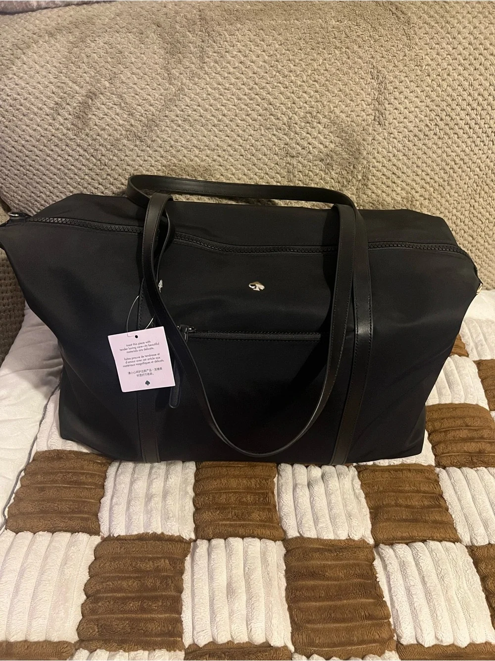 Kate Spade Jae Black Nylon Weekender Duffle NWTS!